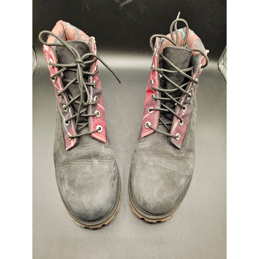 Timberland Waterproof Insulated Boots Black Nubuck Plaid Camo A5S1X Women 8.5-9
